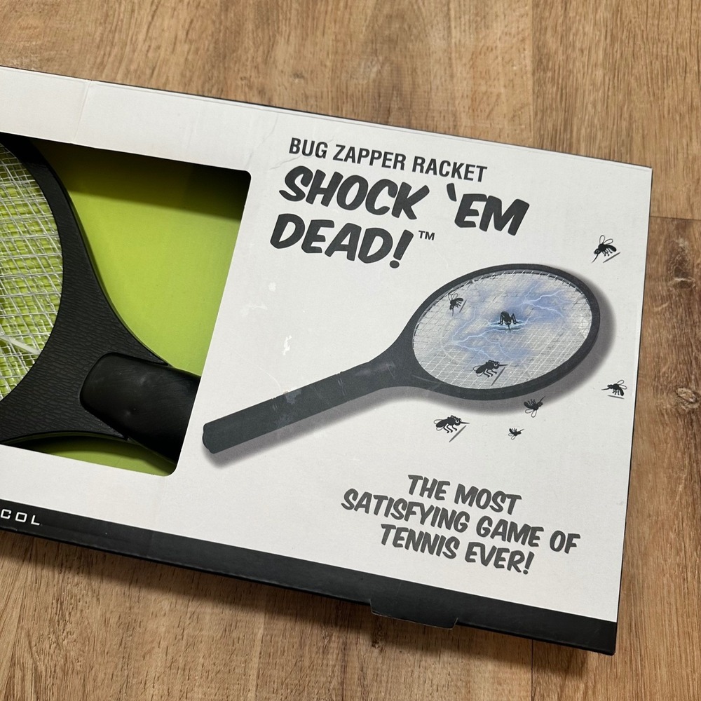 Protocol |‎ NEW Shock Em Dead Portable Electric Fly Swatter Bug Zapper Racket - Picture 3 of 5